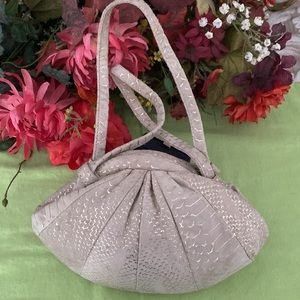 Genuine leather mini satchel